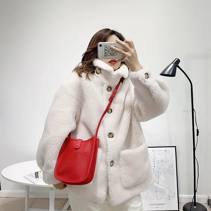 Женская Шуба из искусственного меха OFTBUY Повседневная теплая шуба 50% шерсти и