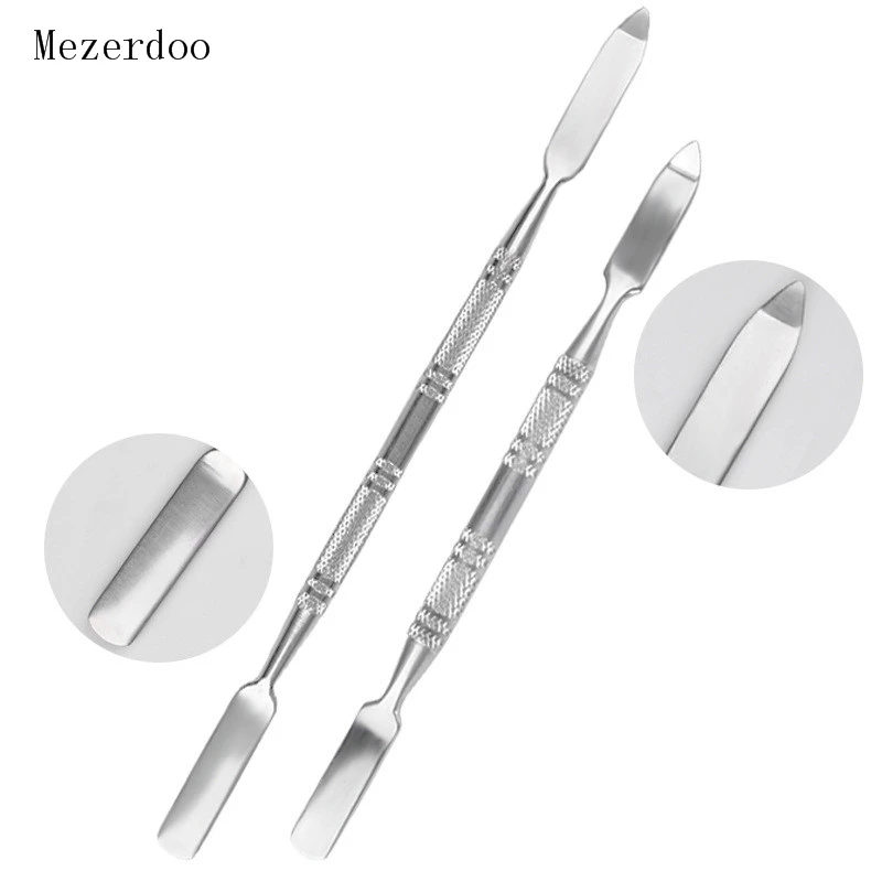 

Stainless Steel Spatula Foundation Mixing Cosmetic Stick Color Tool Double Head Long Short Section Durable Makeup Mixer Rod