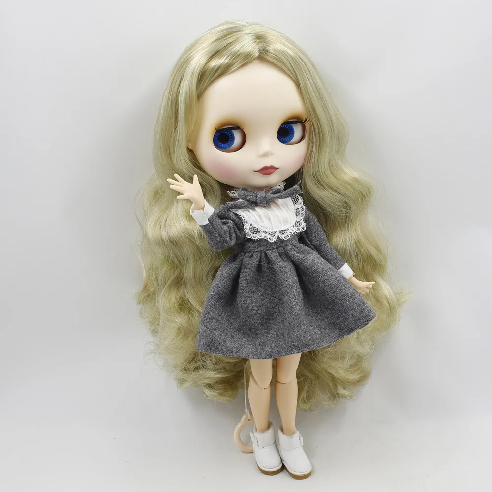 ICY DBS шарнирная кукла Blyth toy Joint body коричневый микс золотые волосы матовое лицо 30 см