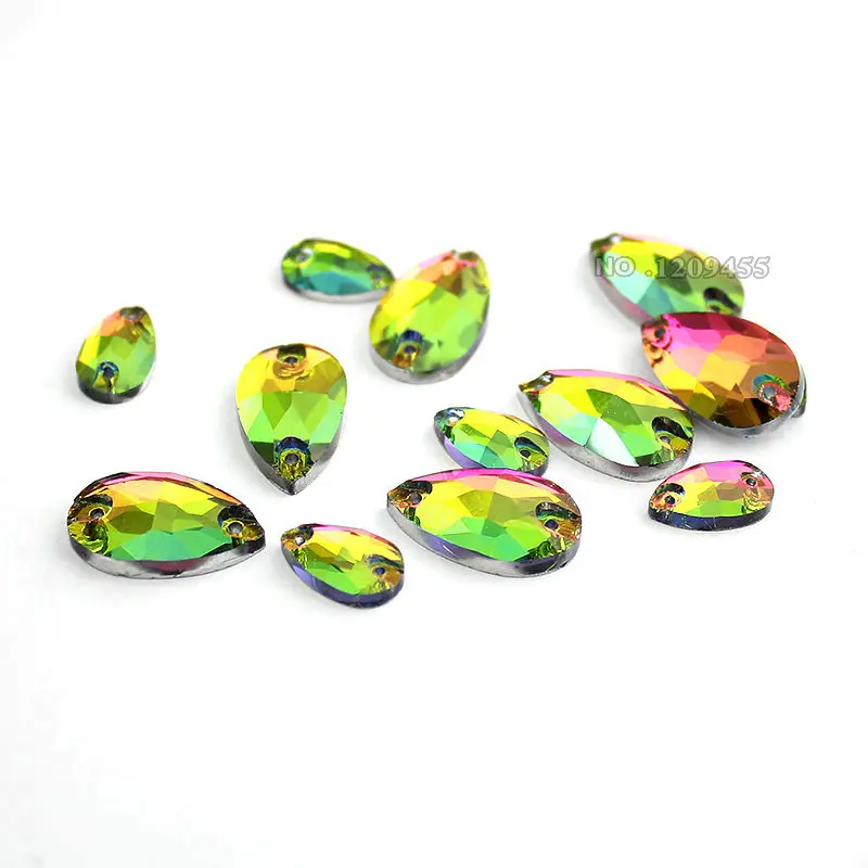 

12-18mm Sew On Claw Rhinestones Glass Crystal Sewing Stones Rainbow For Wedding Dress Decoration,For Clothes Dress Bags
