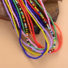 Простое Ожерелье из бисера, женское короткое ожерелье-чокер из бисера, ювелирные изделия 16 дюймов, колье, подарок