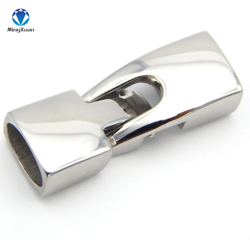 

1 Set Stainless Steel Silver Buckle Clasps End Caps Fit 10.5*6.5mm DIY Flat Leather Cord Bracelets Jewelry Making Findings