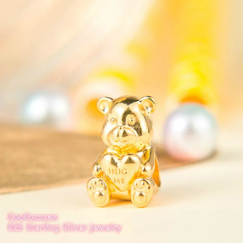 

2019 Mother's Day 100% 925 Sterling Silver Theodore Bear Charm Beads Fit Original Pandora Charms Bracelet DIY jewelry