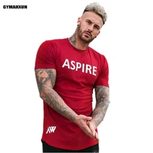 mens Fitness undershirt t Shirt Crossfit Bodybuilding Printing Muscle male Short sleeve Slim Cotton Tee tops clothing Red/black