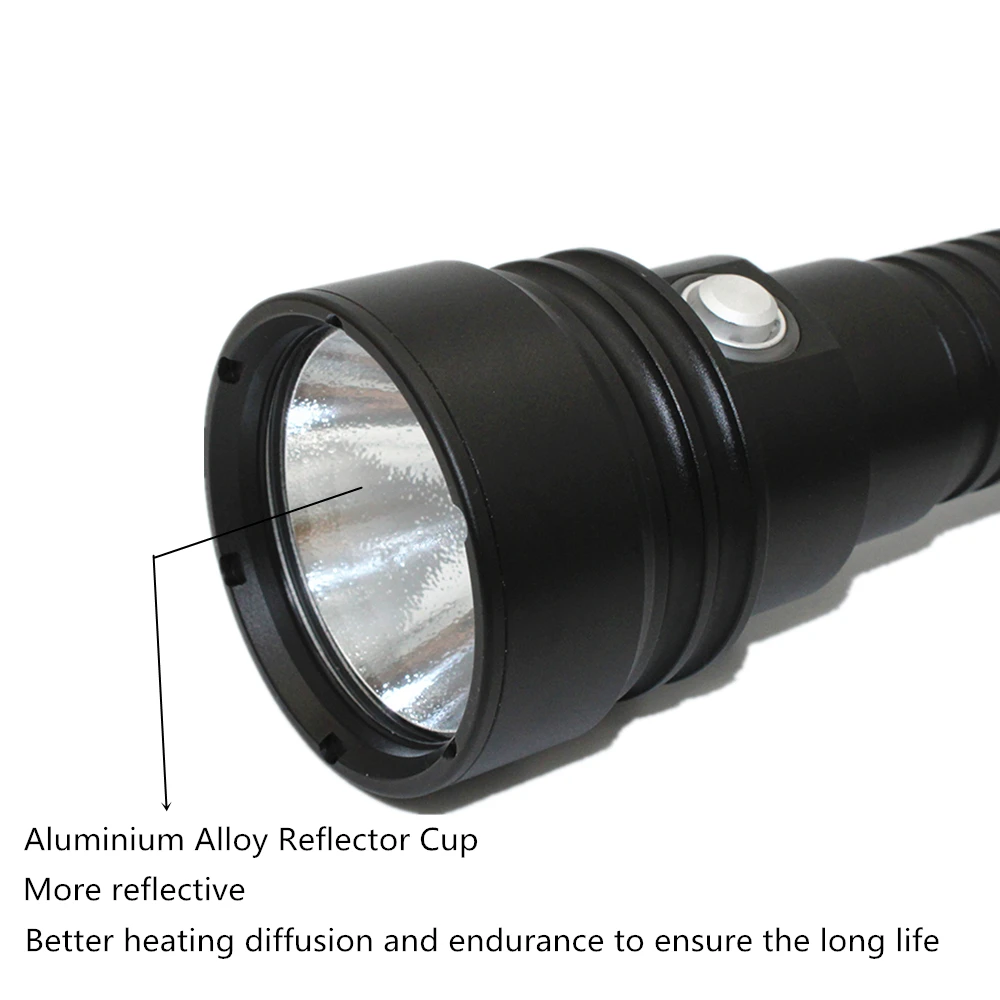 XHP70 фонарик для подводного плавания 4000лм ультра пожарный Подводный фонарь XHP70 светодиодный водонепроницаемый фонарь+ аккумулятор 26650+ зарядное устройство