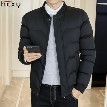 

HCXY 2019 Autumn Winter New Men's Winter Jackets Coats Men Parka Warm Thicken Jacket Coat Male Parkas Solid color Windproof