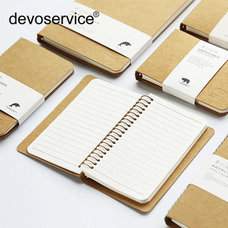 New Animal Kraft Paper Rollover Coil Notebook Paper Portable Notebooks