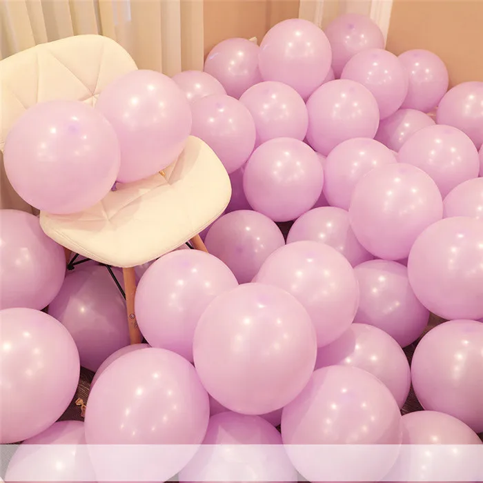 10 шт 12 дюймов шар цвета розового золота Baby Shower декоративные шары для дня рождения свадьбы воздушный шар из фольги Воздушные шары Белые латексные шары - Цвет: Macaron D12 LiPurple