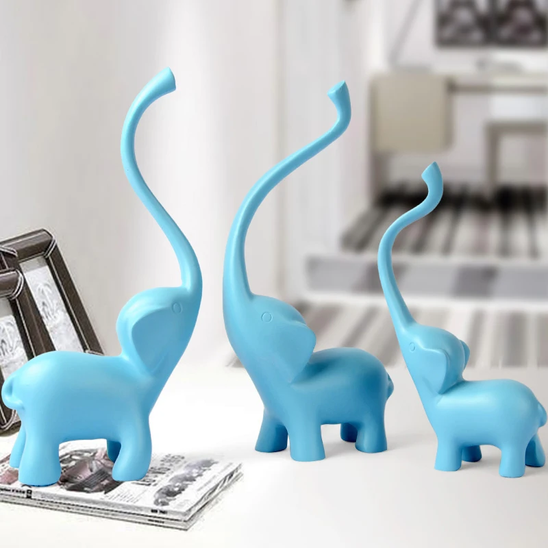  3pcs/set European Deer Family Style Home Decoration Crafts Lovely Elephant Parlor Bedroom Decoratio - 32834421309