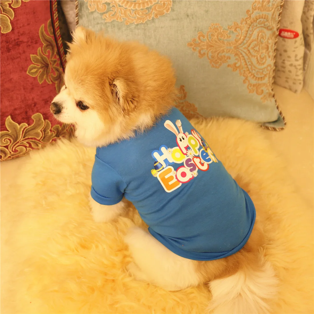 Пасха Стиль мультфильм жилетка для собак питомец футболка для детей Одежда для маленькой собаки летняя хлопковая смесь ПЭТ Костюмы принтом щенок Костюмы XS-L