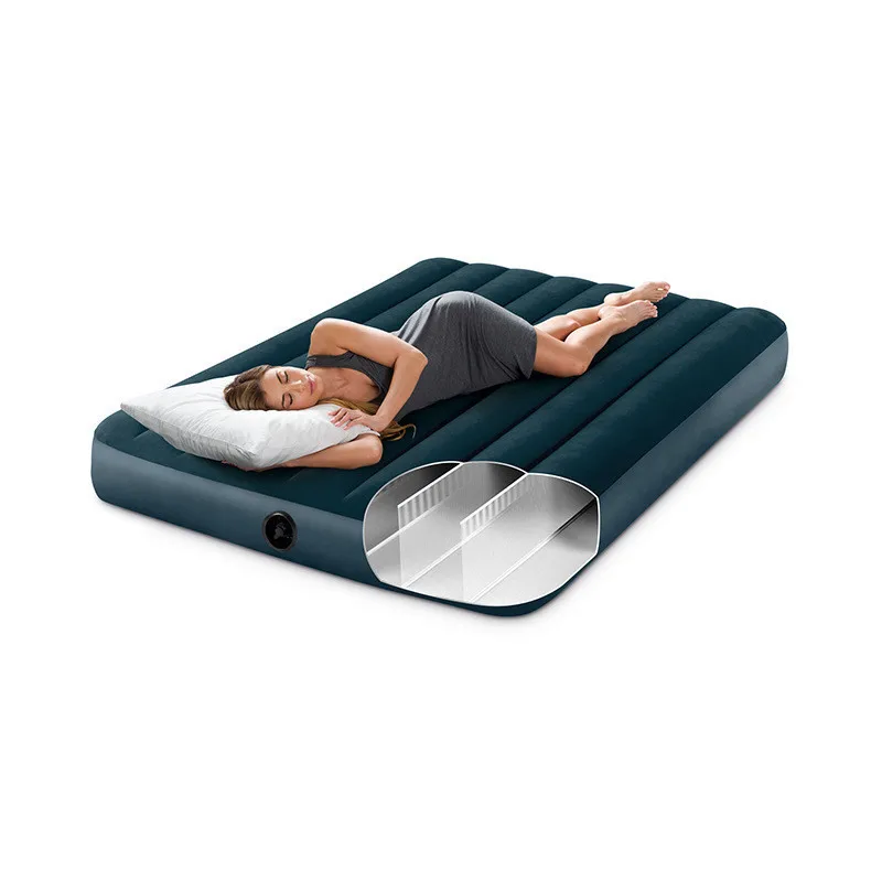 

Flocking Single Double Inflatable Mattress Air Bed Camping Mat With Electric Pump