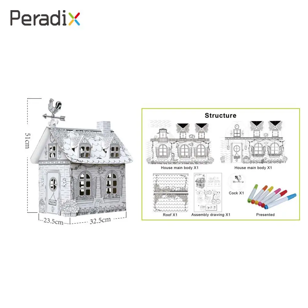 Us 1651 20 Offgraffiti House Diy Toys Hand Painted Toys Graffiti Painting Colorful Early Childhood Popular House 3d Origami Diy Kindergarten In