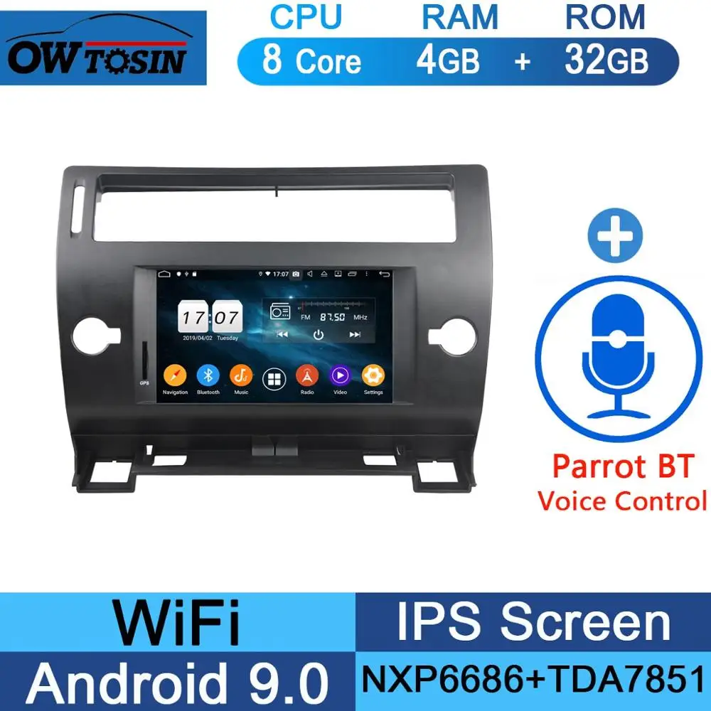 " ips 8Core 4G+ 64G Android 9,0 Автомобильный DVD Радио gps для Citroen C4 Quatre Триумф 2004 2005 2006 2007 2008 2009-2012 DSP CarPlay - Цвет: 32G Parrot BT