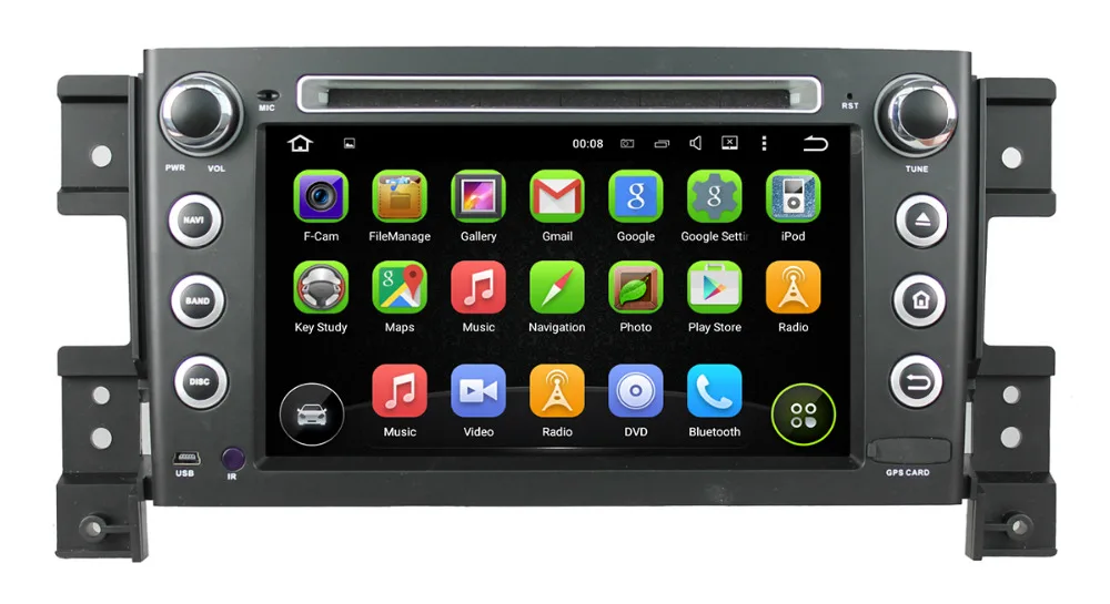 Perfect Quad Core 1024*600 Android 5.1 Car Multimedia Head Unit DVD Player for SUZUKI GRAND VITARA Radio Stereo Bluetooth WIFI 3G+camera 2