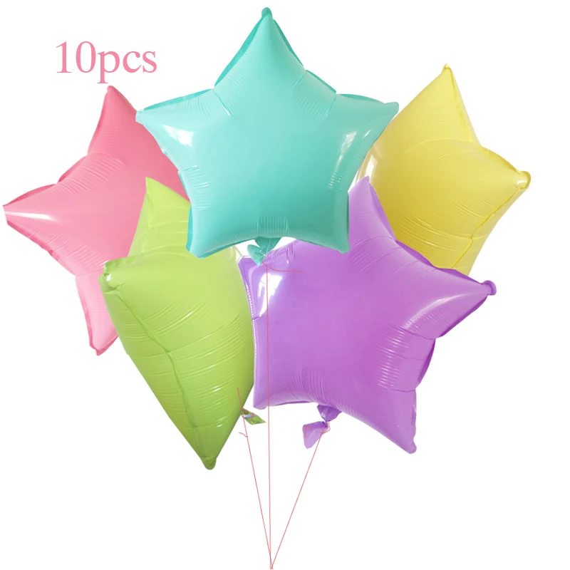 10 шт 17 дюймов цветные шары с пентаграммой Звездные конфеты шары для свадьбы и дня рождения вечерние украшения дети все виды оттенков воздушные шары - Цвет: Многоцветный