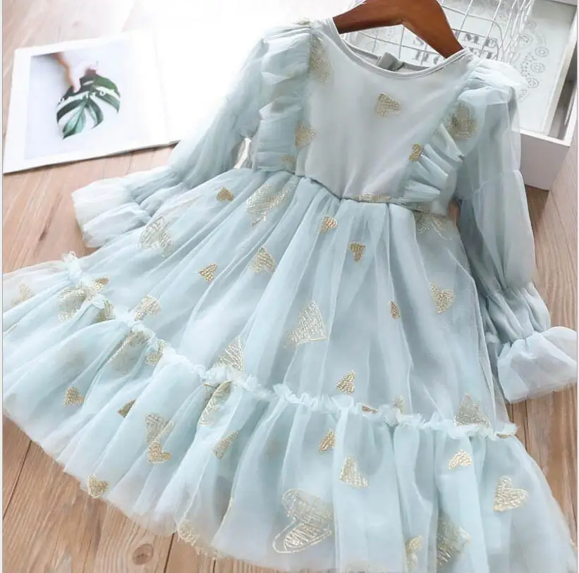 

kids dresses for girls 2019 fall embroidery flowers princess dress fashion high-grade girls clothing wholesale
