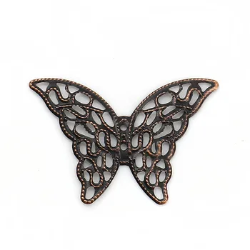 

DoreenBeads Iron Based Alloy Filigree Stamping Embellishments Butterfly Animal Antique Copper 41mm(1 5/8") x 29mm, 100 PCs