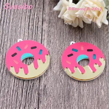 

(1pair) AC1530 Cake Slice For Pendant Acrylic Ice Cream For Earrings Laser Cutout Mirror Rainbow Donut For Earrings