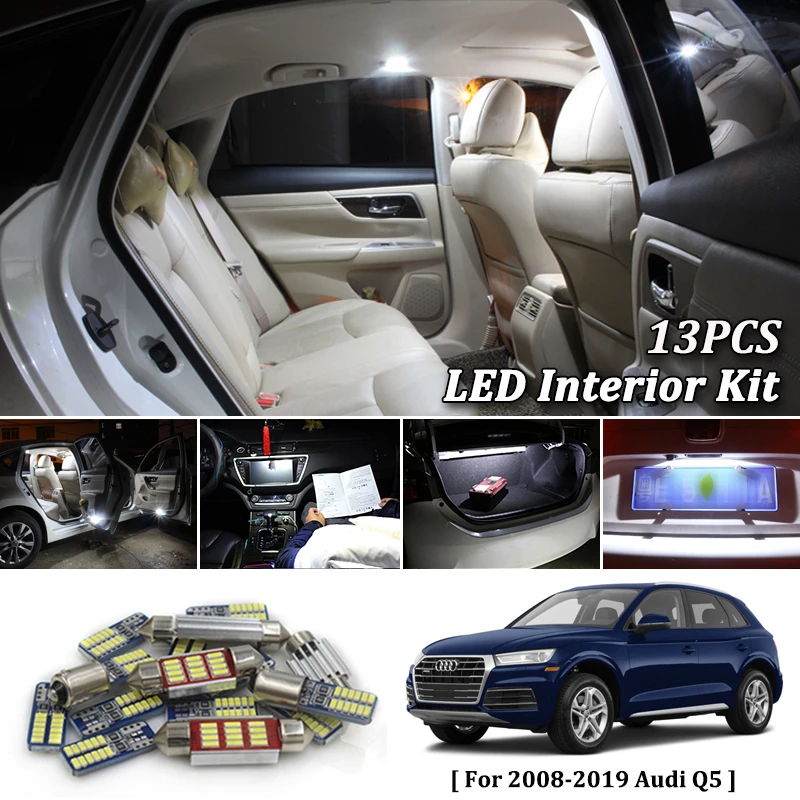 13Pcs White Canbus led font b Car b font font b interior b font lights Package