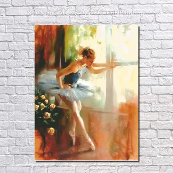 

High Quality Handmade Original Dancing Ballerina Oil Painting Famous Artist Painted Abstract Ballet Girl Wall art Painting