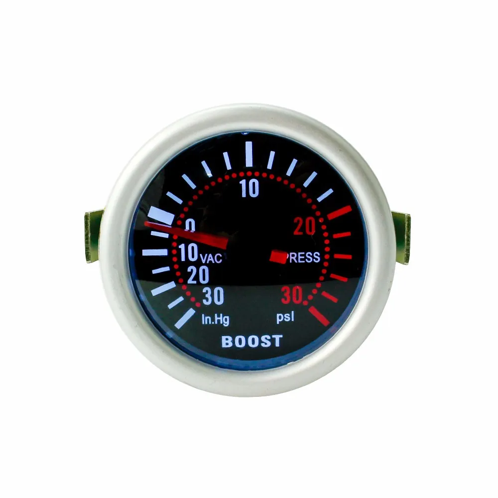 ポー Car LED Turbo Boost Gauge Display Meter Carbon Fiber Look