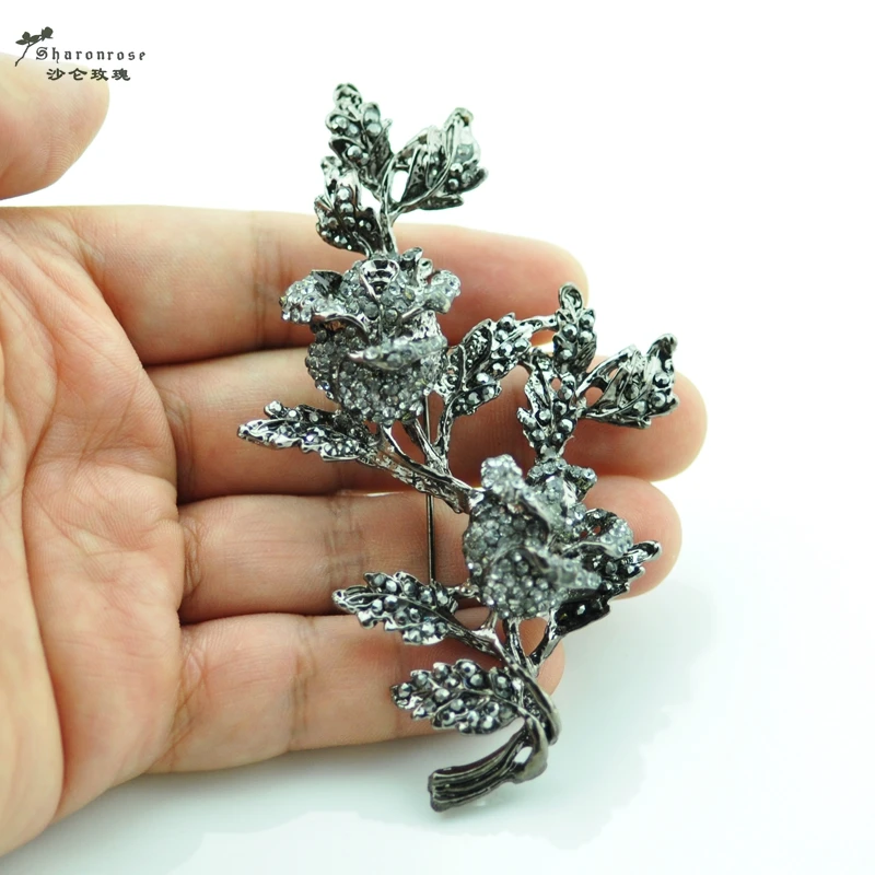 Новый Кристалл горный хрусталь Декоративные розы Брошь Pin для женщин