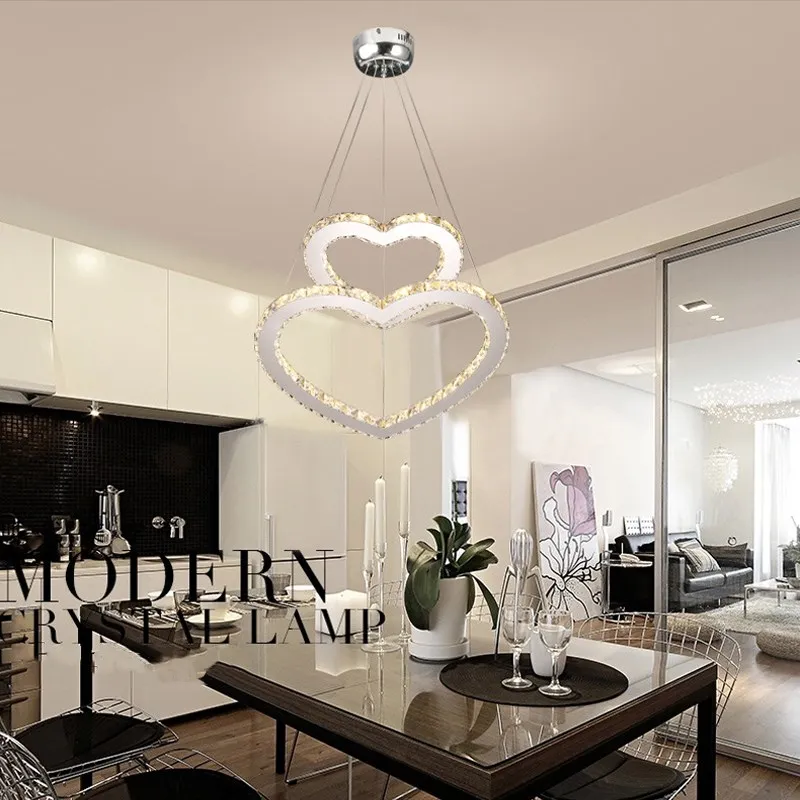 New modern Crystal Heart LED Crystal Chandelier Crystal Lamp / Lighting