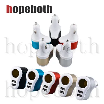 

10pcs/lot Car Cigarette USB Car Charger Adapter 5V 3.1A Max 2A Dual usb Charge For iPhone 6 7 8 x For Andriod WIth Retail Box