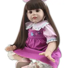 Прекрасный 60 см, силиконовые перерожденные куклы Младенцы/младенец получивший новую жизнь для девочек куклы игрушки для детей в возрасте от 3 лет и выше