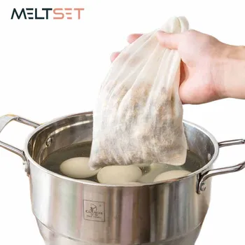 

2pcs/lot 25*21cm Cotton Chinese Medicine Filter Bag Soup Tea Food Spice Drawstring Strainers Filter Bags