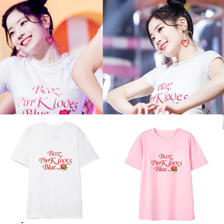 K-pop Twice Kim doo-hyun футболка с круглым воротником для мужчин и женщин студенческие