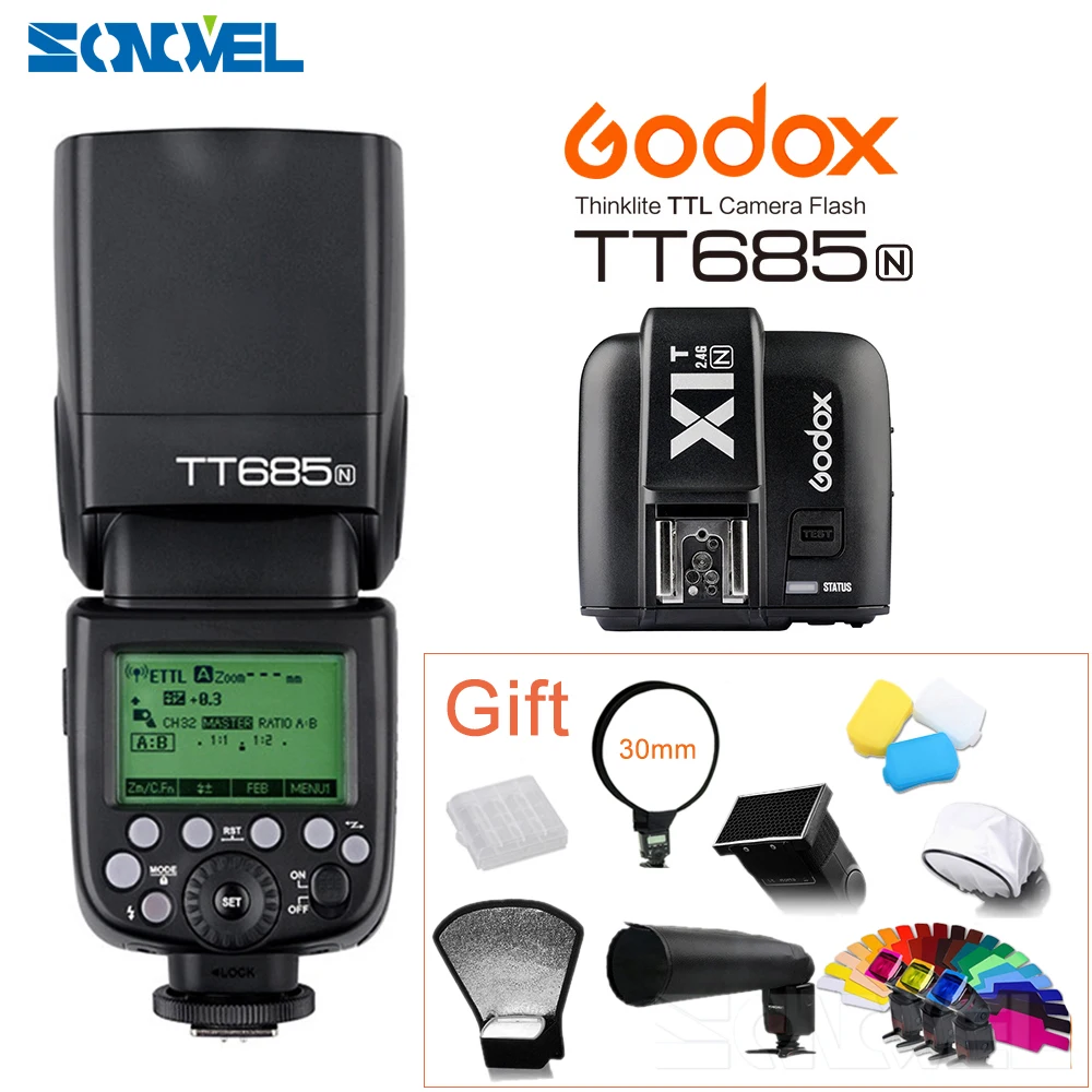 Беспроводная вспышка Speedlite Godox TT685N 2 4G HSS i-TTL GN60 + фотопередатчик для Nikon D7500 D5600 D850 D810a
