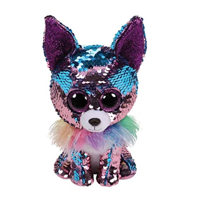 Ty Beanie Boos 6'' 15cm SPARKLE Sequin Unicorn Fox Owl Dinosaur Plush Regular Soft Big-eyed Stuffed Animal Collection Doll Toy