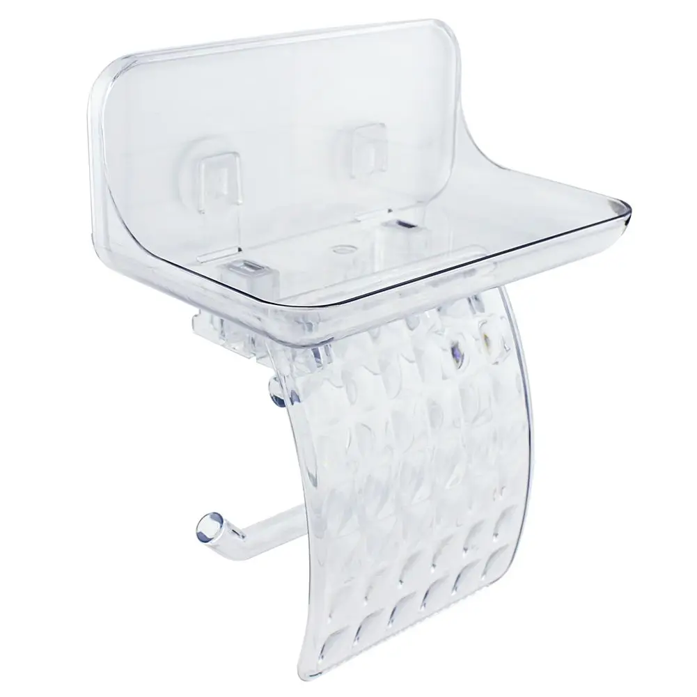 

Tissue Holder with Phone Shelf, Toilet Paper Holder with Shelf Toilet Roll Bath Paper Roll Holder Shelf for Wet Wipe Home Commer
