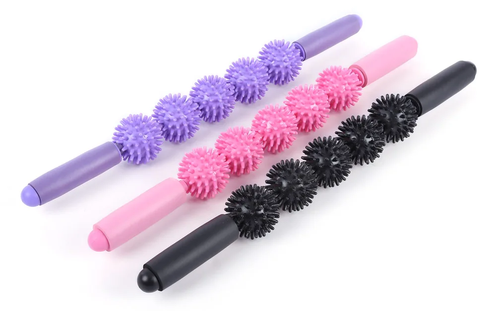 Massage Bar Spiky Ball Yoga Wand Roller Muscle Training Beauty Accessory