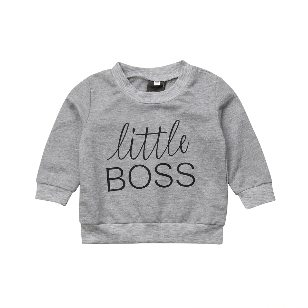 

Newborn Toddler Kids Baby Boy Girl Long Sleeve Cotton Tops Gray Black Sweatshirt Clothes Autumn