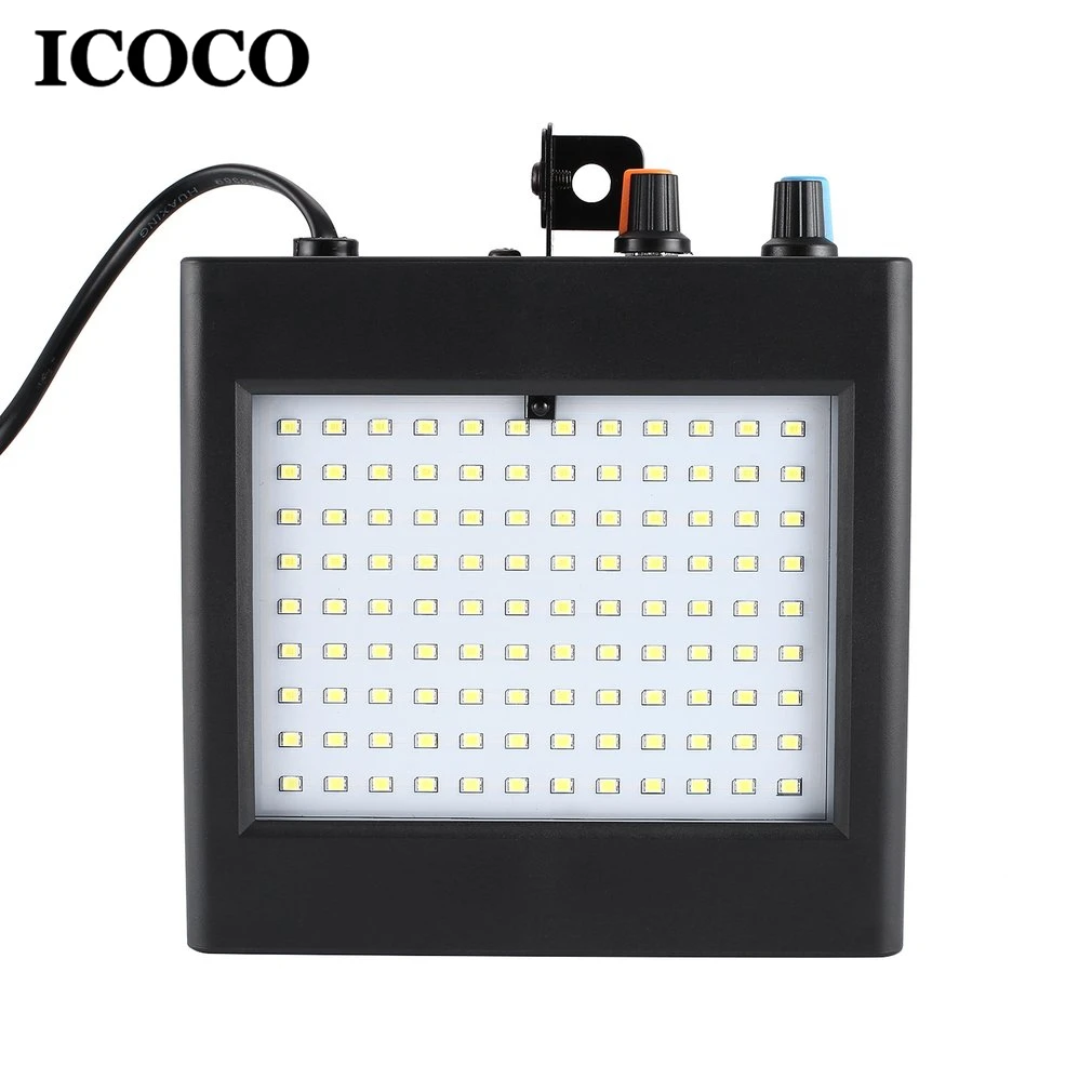 

ICOCO 25W LED Stage Lights Mini Sound Control Lighting Special Effects Flash Lamp 108Patch Strobe Lights for Bar KTV Ballroom