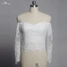 RST4 реальные фотографии Yiaibridal с открытыми плечами винтажное кружевное с длинным рукавом свадебное болеро Свадебный Топ