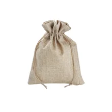 Sacs en tissu Imitation, 20x15cm, Rectangle, cordon de serrage, rangement de bijoux, emballage, pochette Imitation, cadeaux de mariage, en lin
