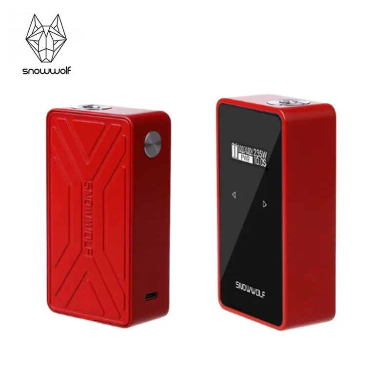 

Original Sigelei Snowwolf 200W Plus C Box Mod VW TC 235W Dual 18650 Battery Mod For 510 Thread Atomizer