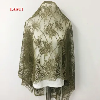 

LASUI 1.5m *1.5m=1piece New colors hollow cord eyelash lace fabric Soft French lace for diy Weeding Dress Accessories C0194