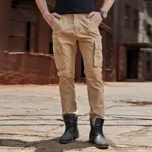 Мода натуральный хлопок отличное качество аскери pantolon свободные Мульти Карманы Брюки для девочек Военная униформа