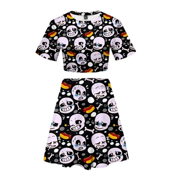 

Undertale Short skirt suit Hot 2 Short Sleeve T-shirt and Post undertale suit Two Piece High Quality Casual New set plus size