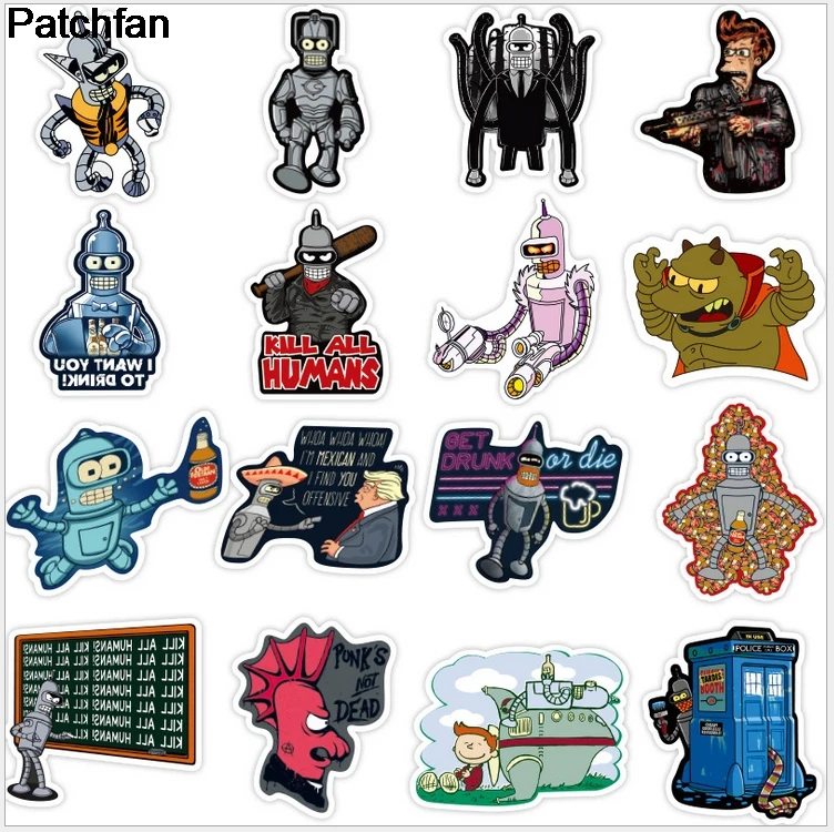 Patchfan 74 قطعة فوتثرما الكرتون مضحك Pvc ملصقات للديكور ديي سكرابوكينغ الأمتعة سكيت محمول جدار الغيتار A1938