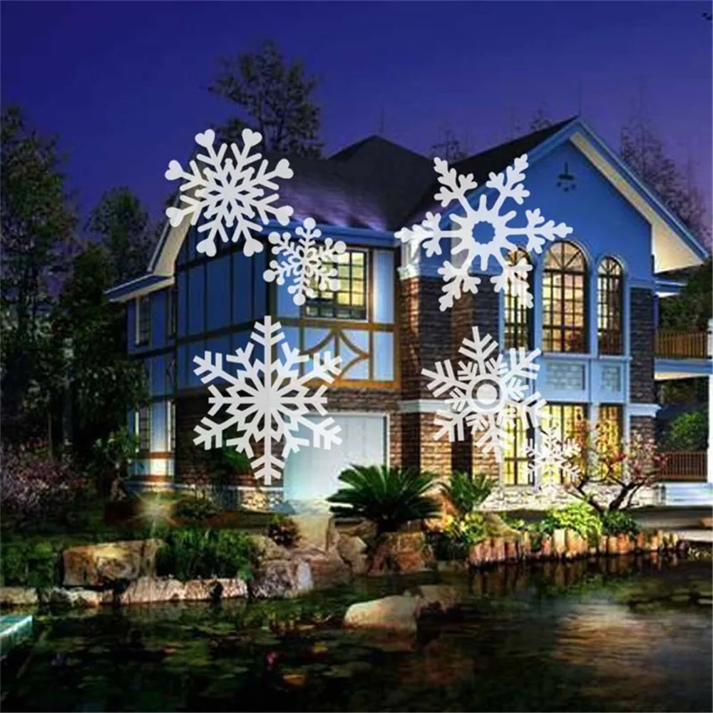 Natal ao ar Slide ao ar Floco de Neve Palco para Festa Livre Neve Laser Projetor 16 Estrela Led Paisagem Jardim Luz 22 floco de neve led luz palco para festa paisagem jardim luz