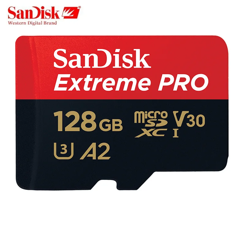 Оригинальная карта памяти SanDisk Extreme PRO Micro sd 128 Гб 64 ГБ 32 ГБ A2 U3 V30 UHS-1 4K flash Microsd TF карта с адаптером SD - Емкость: Pro-128gb