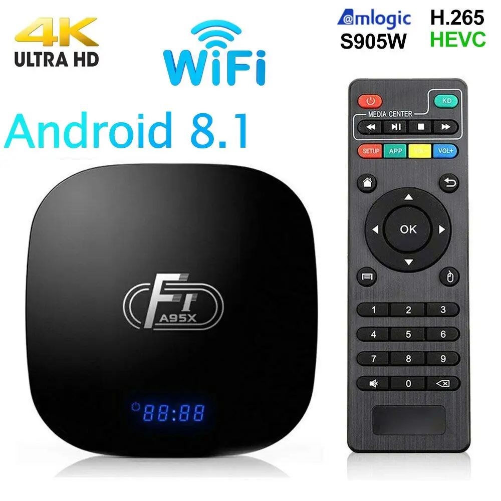 

Android 8.1 Smart TV Box A95X F1 Amlogic S905W Quad Core Remote Control 2G16G Android TV Set Top Box 4K 2.4GHz WiFi Media Player