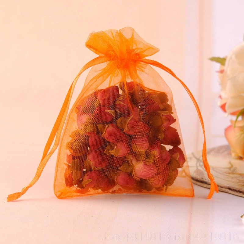 organza 100 pcs 7x9 9x12 10x15 11x16 13x18 15x20 17x23 cm jewelry bag packaging drawer bag wedding jewelry bag