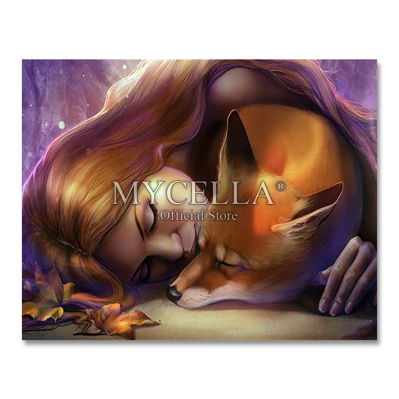 

Full Drill Diamond Embroidery Fox 5D Diy Diamond Painting Cross Stitch Needlework Diamond Mosaic Animals Rhinestone Decor