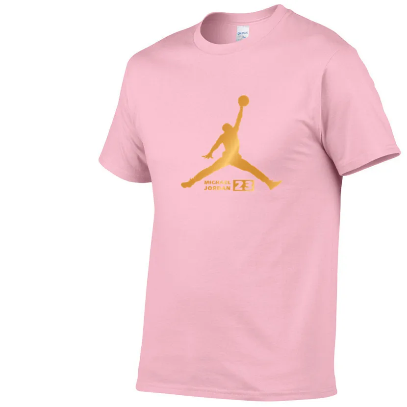 Newest Summer Men T-Shirt Fashion Jordan 23 Brand Logo Print Cotton T Shirt Men Trend Casual Short Sleeve Tshirt Tops Tee - Цвет: Pink 82